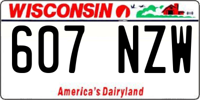 WI license plate 607NZW