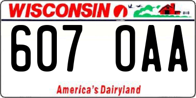 WI license plate 607OAA
