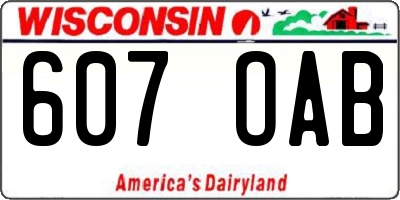 WI license plate 607OAB