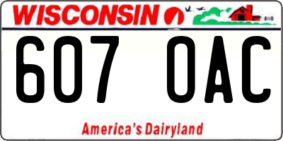 WI license plate 607OAC