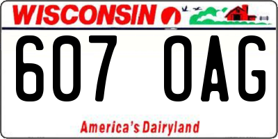 WI license plate 607OAG