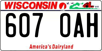WI license plate 607OAH