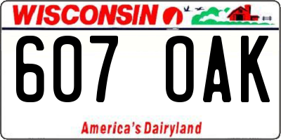 WI license plate 607OAK