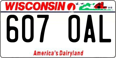 WI license plate 607OAL