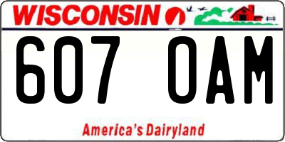 WI license plate 607OAM
