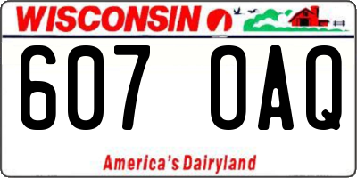 WI license plate 607OAQ