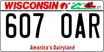 WI license plate 607OAR