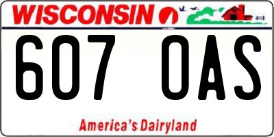 WI license plate 607OAS