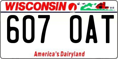 WI license plate 607OAT