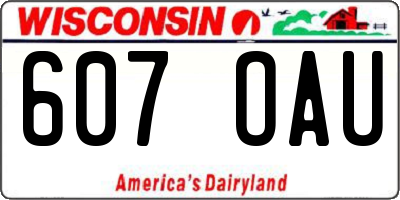 WI license plate 607OAU