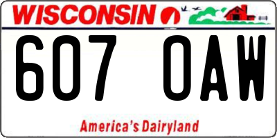 WI license plate 607OAW