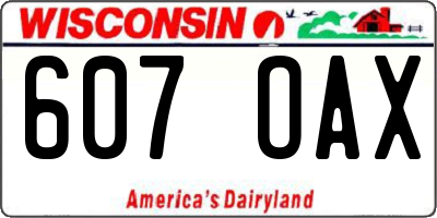 WI license plate 607OAX