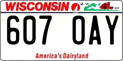 WI license plate 607OAY