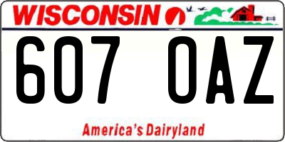WI license plate 607OAZ