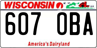 WI license plate 607OBA