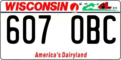 WI license plate 607OBC