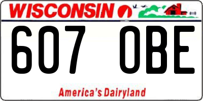 WI license plate 607OBE