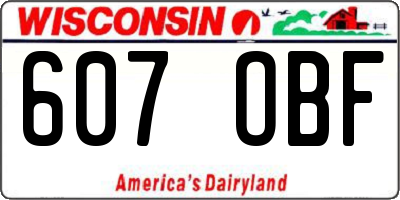WI license plate 607OBF