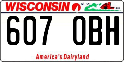 WI license plate 607OBH
