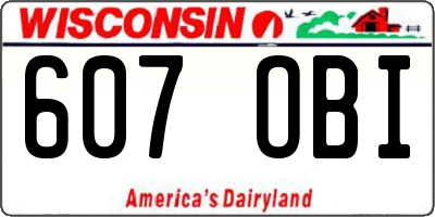 WI license plate 607OBI