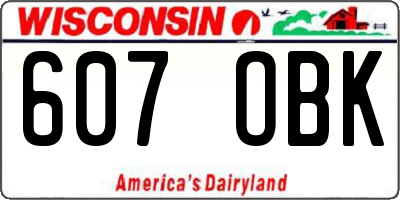 WI license plate 607OBK