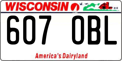 WI license plate 607OBL