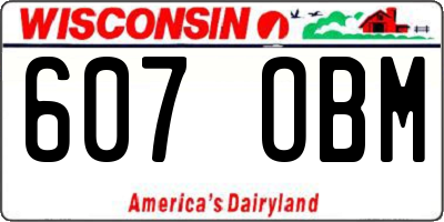 WI license plate 607OBM