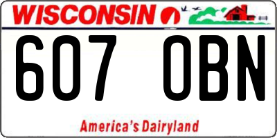 WI license plate 607OBN
