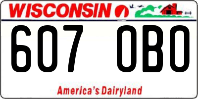WI license plate 607OBO