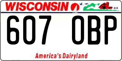 WI license plate 607OBP