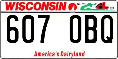 WI license plate 607OBQ