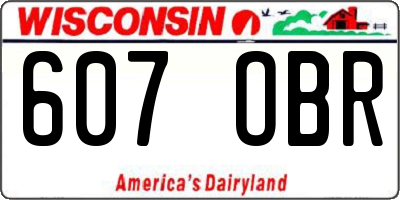 WI license plate 607OBR