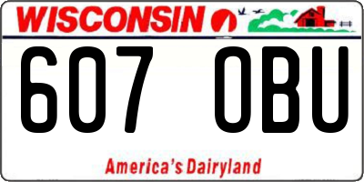 WI license plate 607OBU