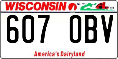 WI license plate 607OBV