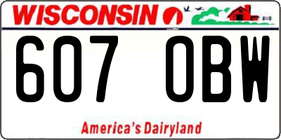 WI license plate 607OBW