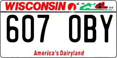 WI license plate 607OBY