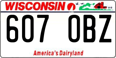 WI license plate 607OBZ