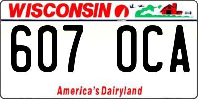 WI license plate 607OCA
