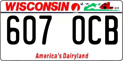 WI license plate 607OCB