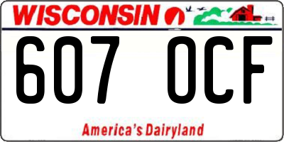 WI license plate 607OCF