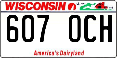 WI license plate 607OCH
