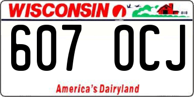 WI license plate 607OCJ
