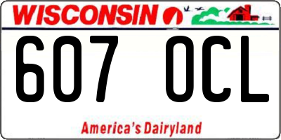 WI license plate 607OCL