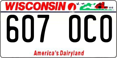 WI license plate 607OCO
