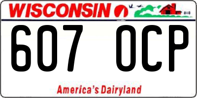 WI license plate 607OCP