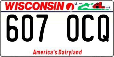 WI license plate 607OCQ