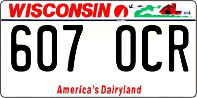 WI license plate 607OCR