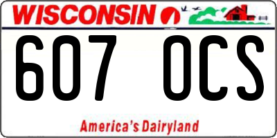 WI license plate 607OCS