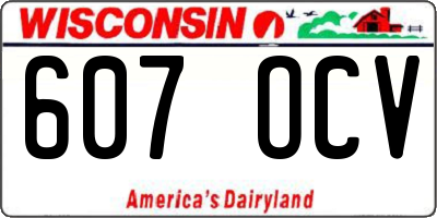 WI license plate 607OCV