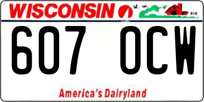 WI license plate 607OCW